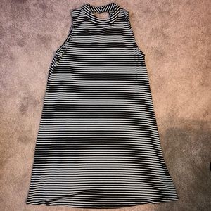 Black and White Striped Slip Dress